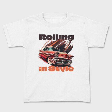 Classic Muscle Car Line Rolling, Tricou Copii