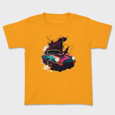 Classic Racing Car Explosion Colors Smoke, Tricou Copii