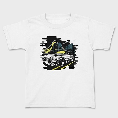 Custom Classic Car City Night Roaming, Tricou Copii