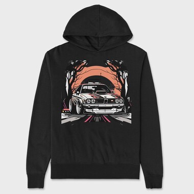 Personalized Classic Car Dead Trees Sunset, Hanorac Oversize Barbati (Unisex)