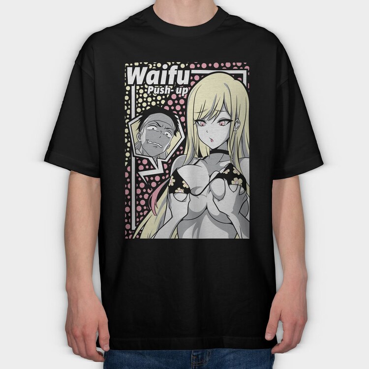 Waifu Push-Up Revolution, Tricou Oversize Barbati (Unisex)