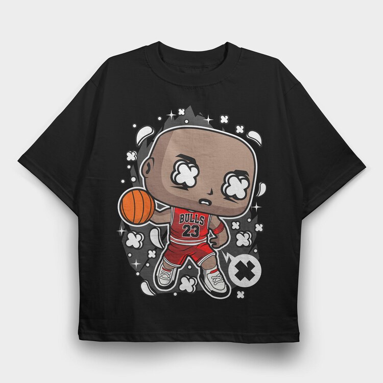 Bball King Chibi, Tricou Oversize Barbati (Unisex)