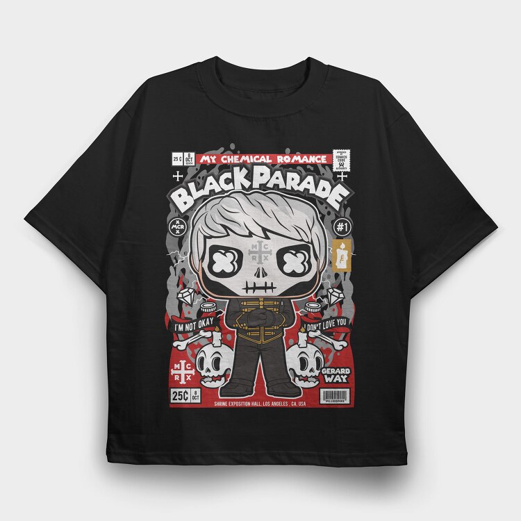 Black Parade Pop Art, Tricou Oversize Barbati (Unisex)