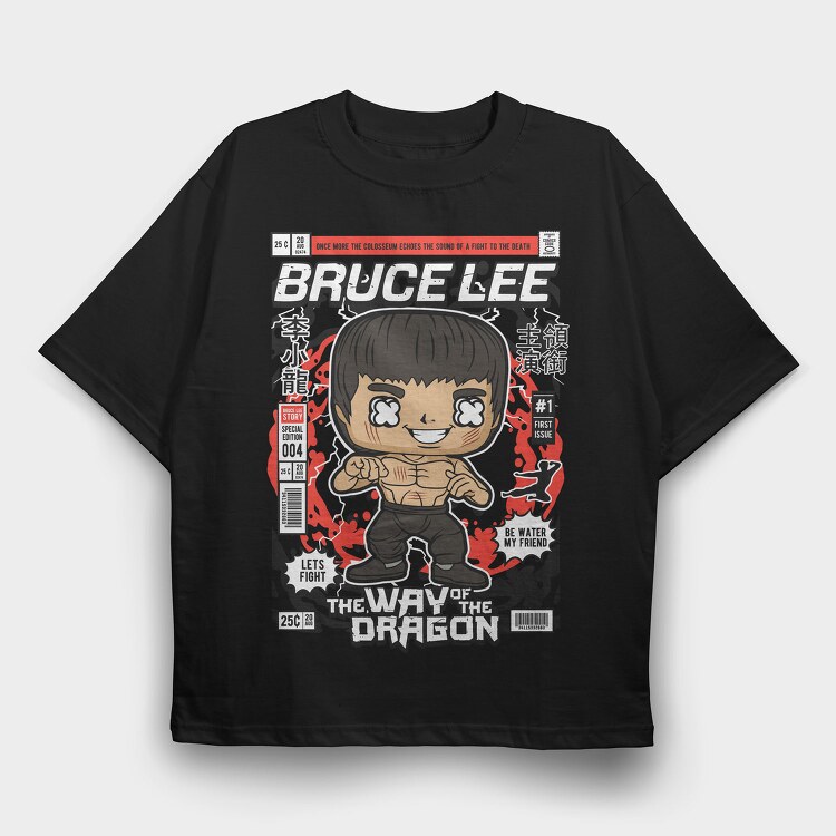 Bruce Dragon Fight, Tricou Oversize Barbati (Unisex)