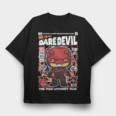 Daredevil Comic Chibi, Tricou Oversize Barbati (Unisex)