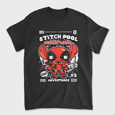 Deadpool Stitch Adventures, Tricou Barbati (Unisex)