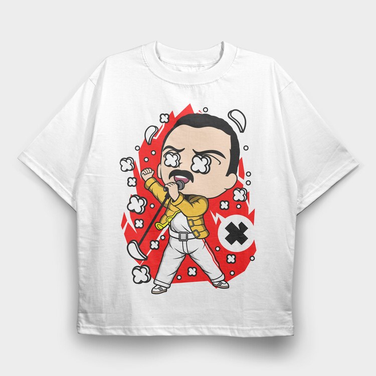 Freddies Rock Star, Tricou Oversize Barbati (Unisex)