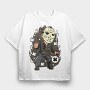 Jason Mask Slasher, Tricou Oversize Barbati (Unisex)