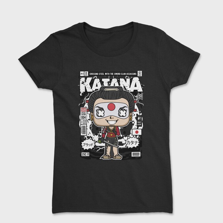 Katana Samurai Pop Art, Tricou Femei