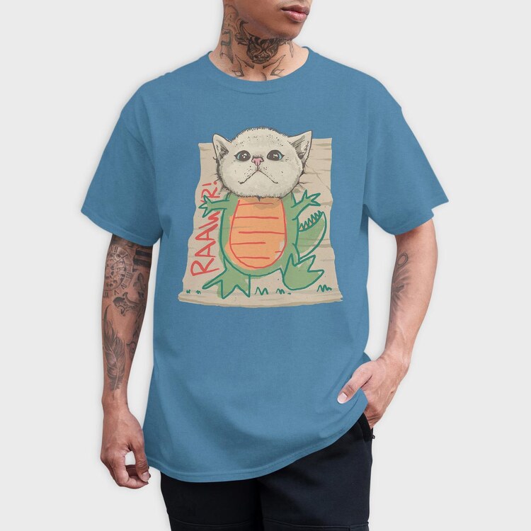 Dinosaur Cat, Tricou Barbati (Unisex)