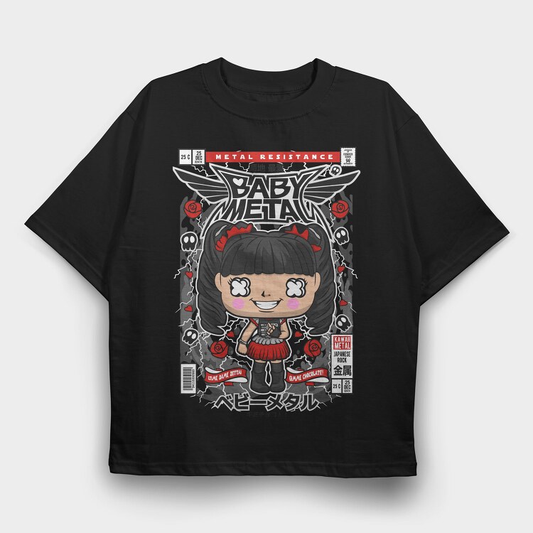 Metal Baby Kawaii, Tricou Oversize Barbati (Unisex)