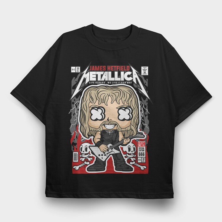 Metallica Rockstar, Tricou Oversize Barbati (Unisex)