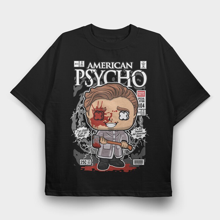 Psycho Horror Chibi, Tricou Oversize Barbati (Unisex)