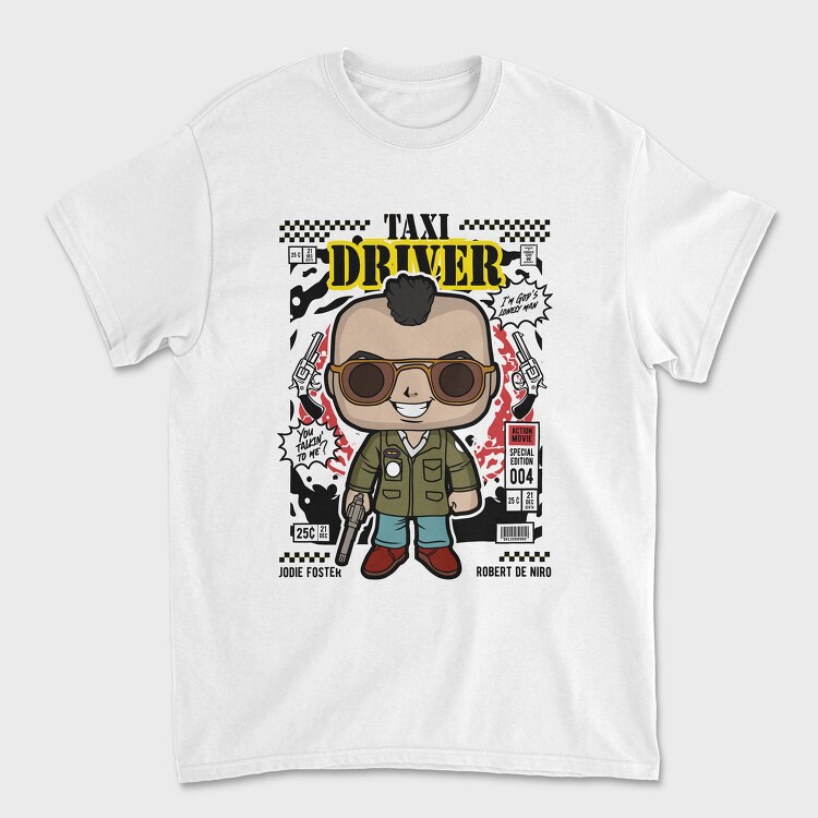 Taxi Driver Pop Art, Tricou Barbati (Unisex)