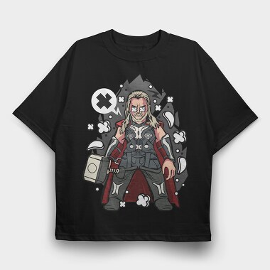 Thunder God Hammer, Tricou Oversize Barbati (Unisex)