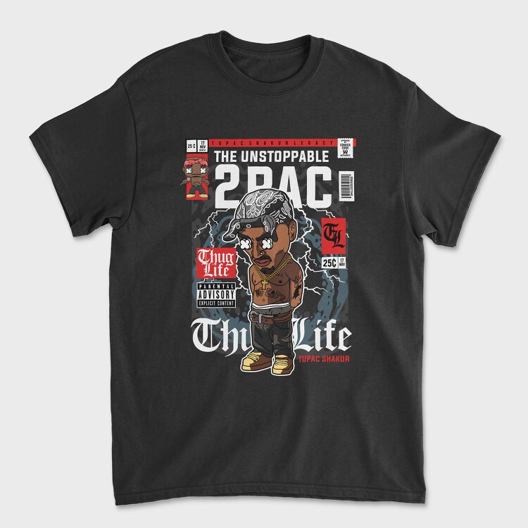 Tupac Legacy Streetwear, Tricou Barbati (Unisex)