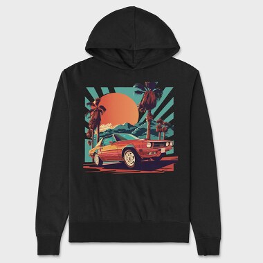 Classic Car Convertible With Scenic, Hanorac Oversize Barbati (Unisex)