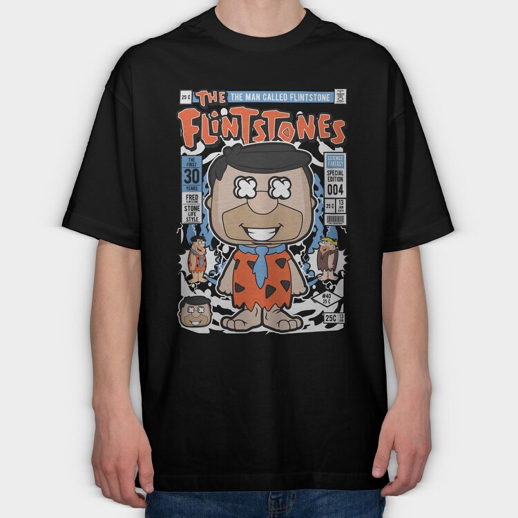 Flintstones Comic Revival, Tricou Oversize Barbati (Unisex)