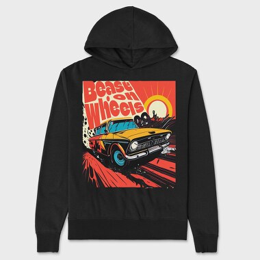 Beast on Wheels Hot Road Cars Comic, Hanorac Oversize Barbati (Unisex)