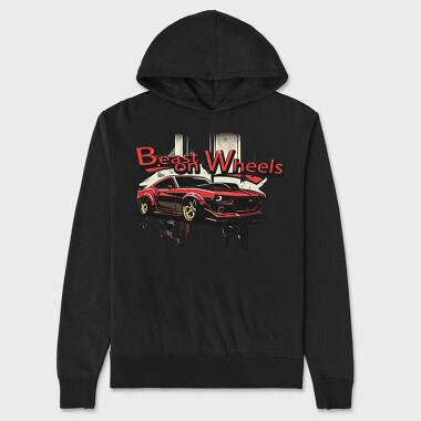 Beast on Wheels Muscle Car, Hanorac Oversize Barbati (Unisex)