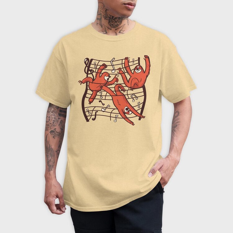 Sheetmusic Sloths, Tricou Barbati (Unisex)