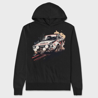 Rally Car Dust Hand Drawn, Hanorac Oversize Barbati (Unisex)