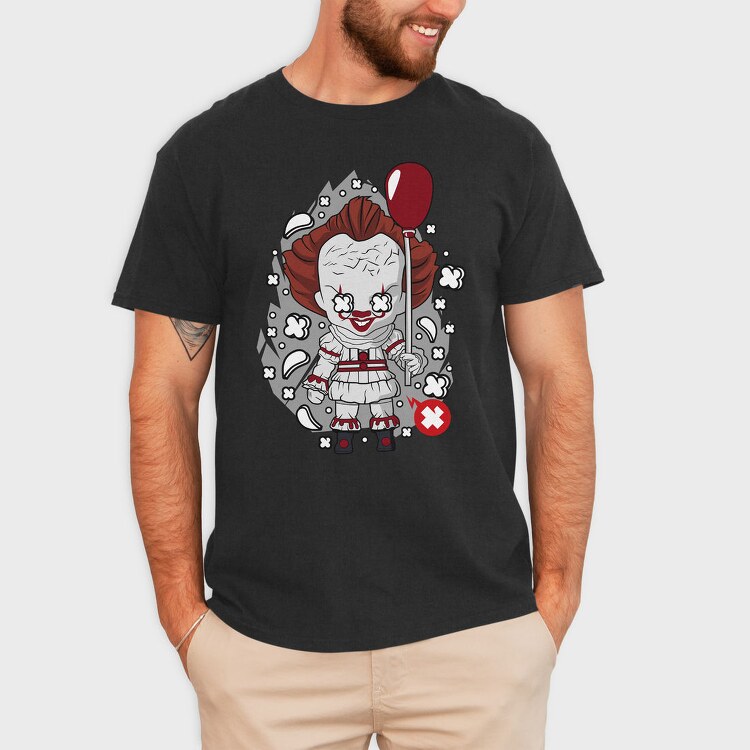 Pennywise Clown Balloon, Tricou Barbati (Unisex)