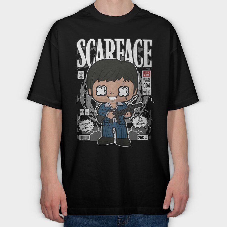 Scarface Pop Art, Tricou Oversize Barbati (Unisex)