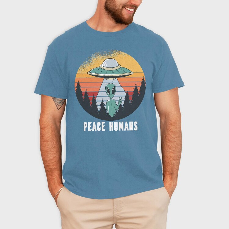 Peace Humans, Tricou Barbati (Unisex)