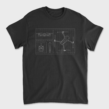 Drone Blueprint, Tricou Barbati (Unisex)