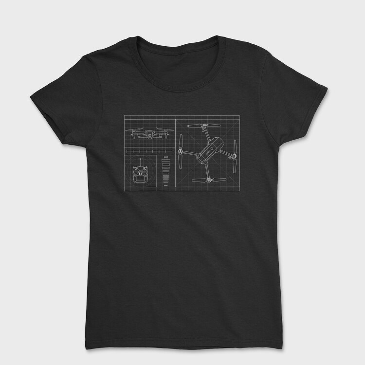 Tricou Femei, Drone Blueprint