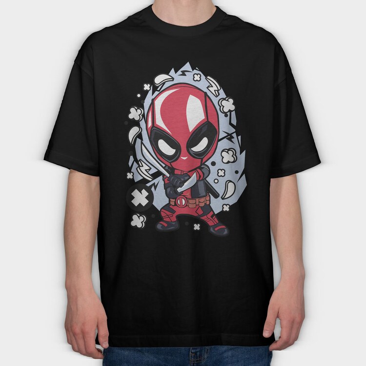 Deadpool Chibi Blade, Tricou Oversize Barbati (Unisex)