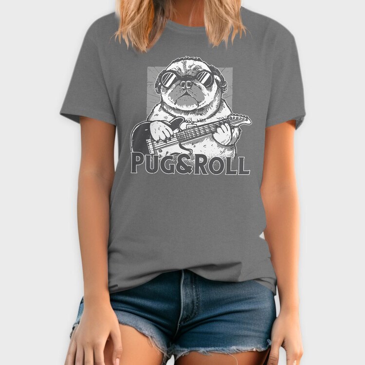 Pug And Roll, Tricou Barbati (Unisex)