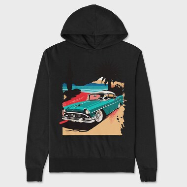 Hanorac Barbati (Unisex), Classic Car Beach Sunset Trees