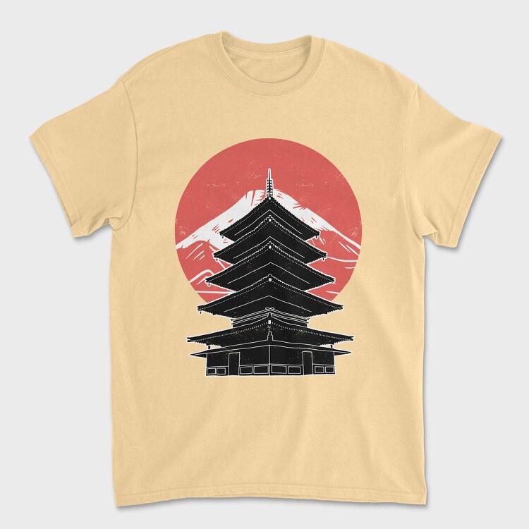 Pagoda FujiJapan, Tricou Barbati (Unisex)