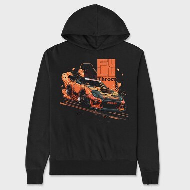 Japanese Car Drifting Personalized Full Throttle, Hanorac Oversize Barbati (Unisex)