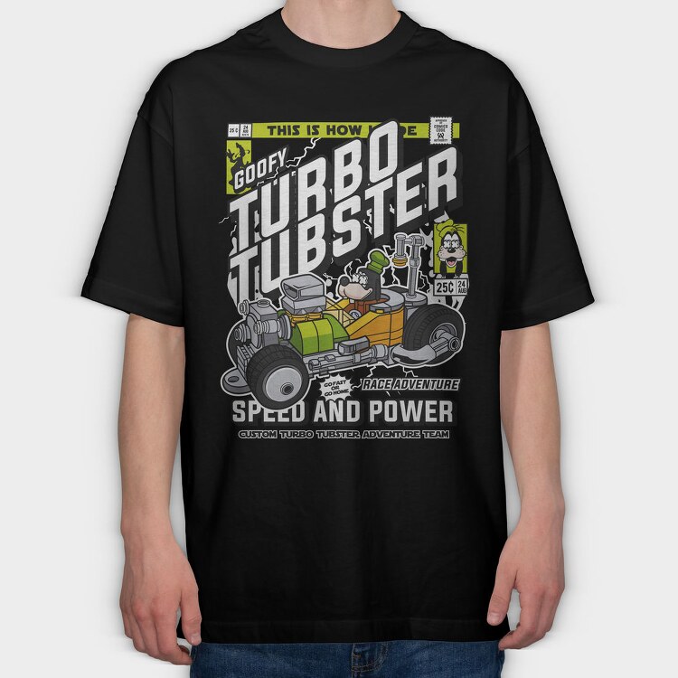 Turbo Tubster Speed, Tricou Oversize Barbati (Unisex)