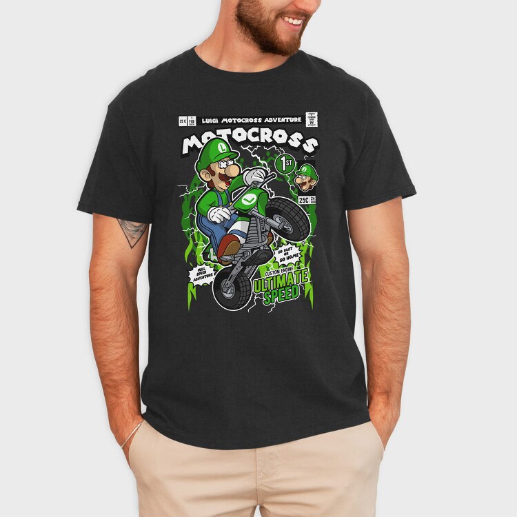 Luigi Motocross Adventure, Tricou Barbati (Unisex)