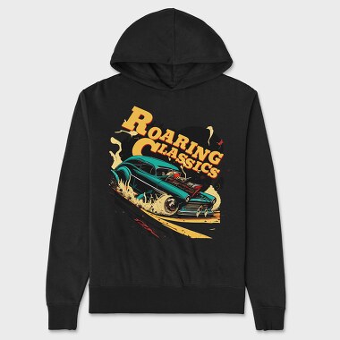 Roaring Classics Hotroad Car Comic, Hanorac Oversize Barbati (Unisex)