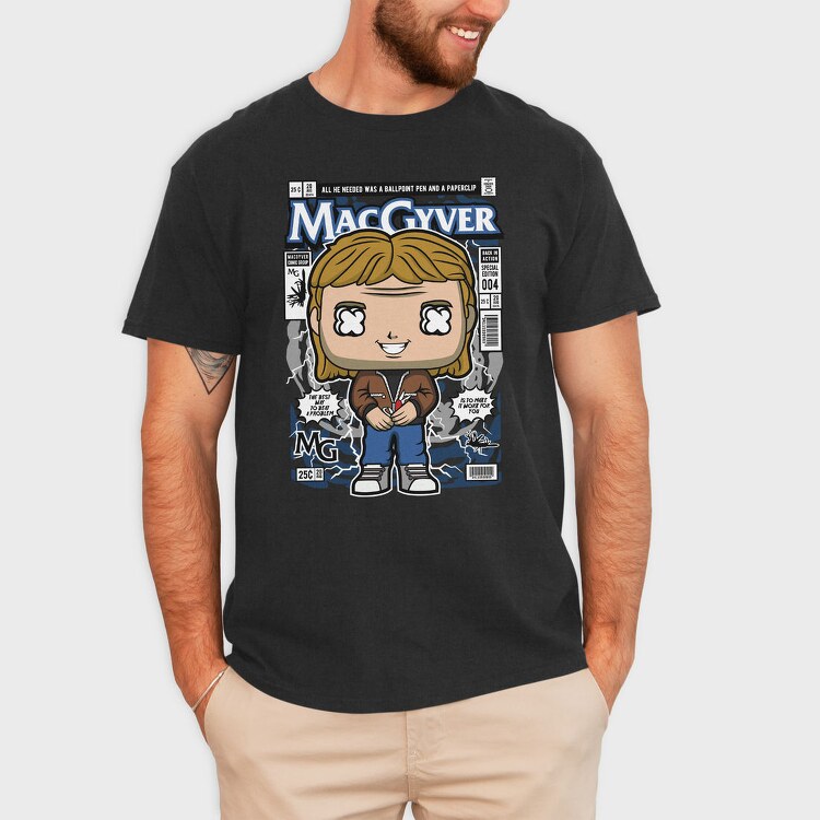Macgyver Comic Pop, Tricou Barbati (Unisex)