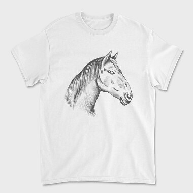 Tricou Barbati (Unisex), Horse Hand Draw