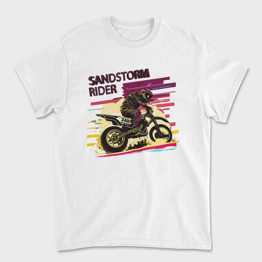 Motocross Rider MotorcycleArt 80S, Tricou Barbati (Unisex)