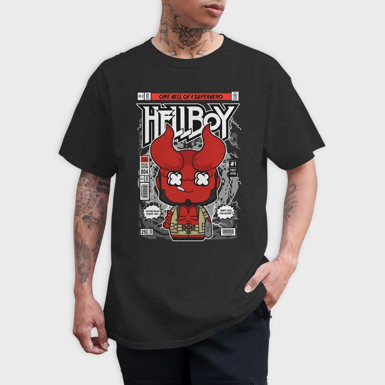 Hellboy Comic Drop, Tricou Barbati (Unisex)