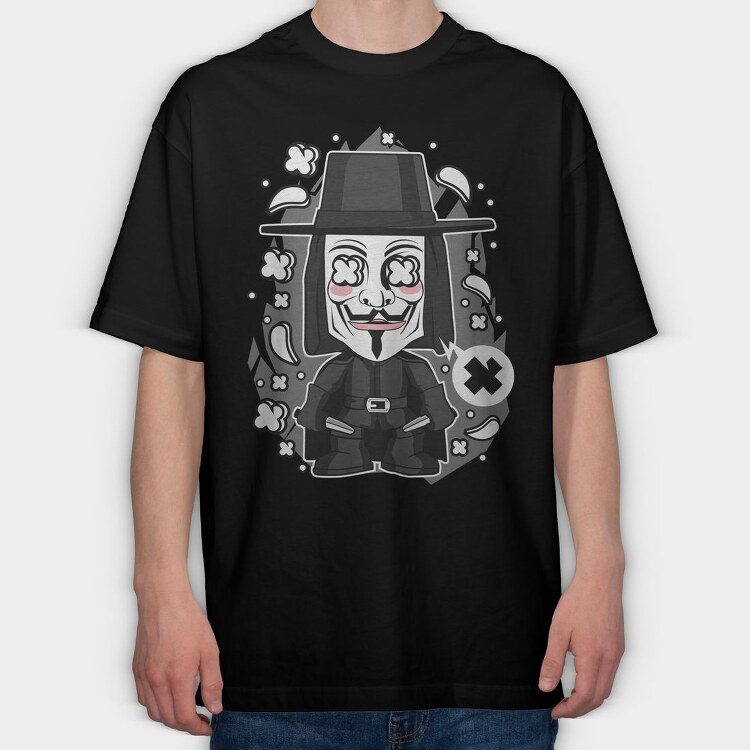 V For Vendetta, Tricou Oversize Barbati (Unisex)
