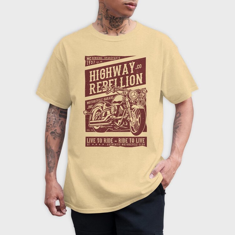 Highway Rebellion, Tricou Barbati (Unisex)
