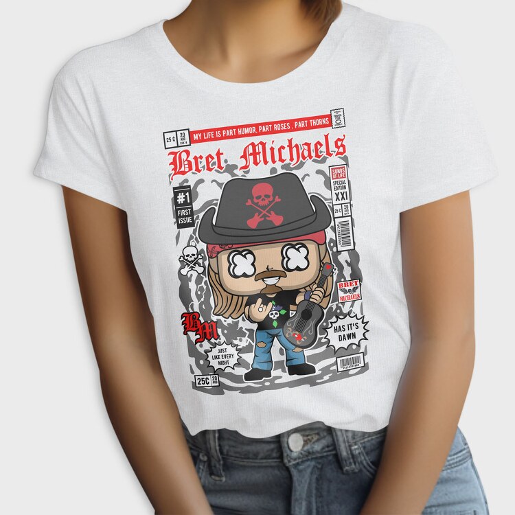 Brets Rockin Skull Guitar, Tricou Femei