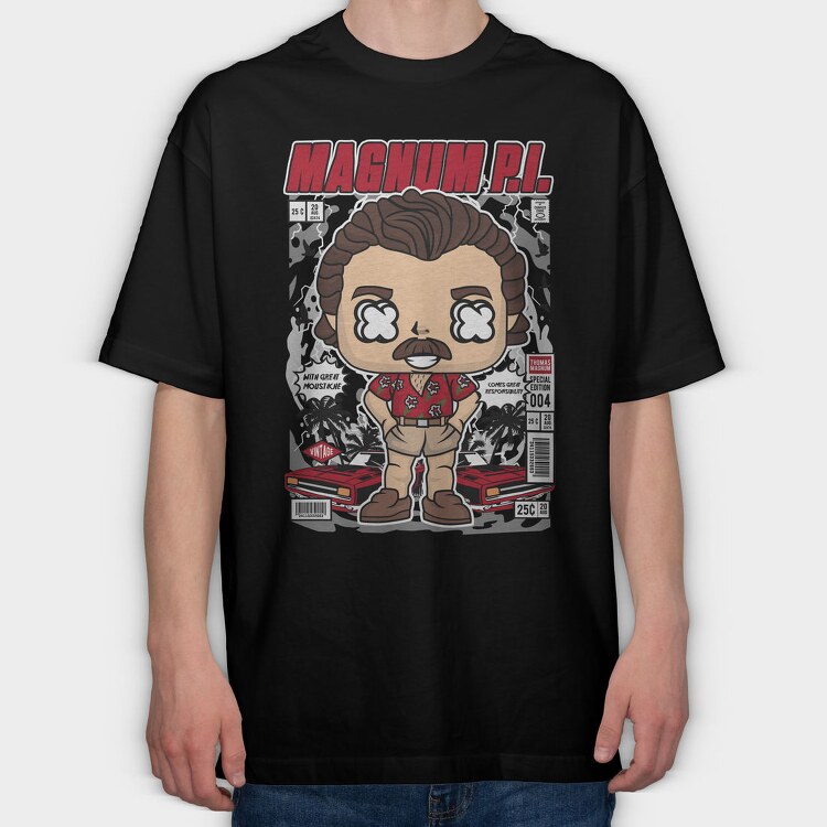 Magnus Mustache Man, Tricou Oversize Barbati (Unisex)