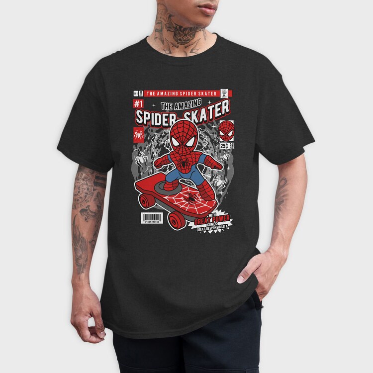 Spider Skater Marvel, Tricou Barbati (Unisex)