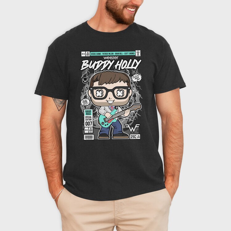 Buddy Holly Rockstar, Tricou Barbati (Unisex)