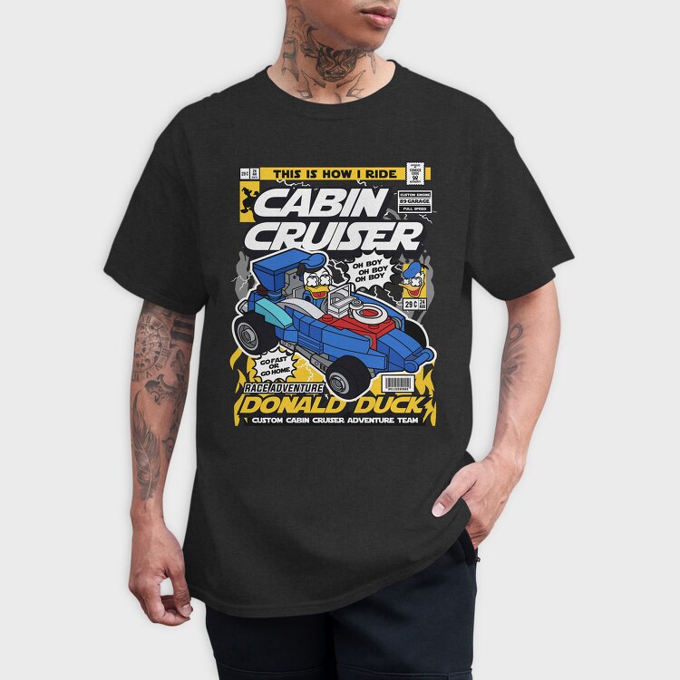 Donald Duck Racer, Tricou Barbati (Unisex)